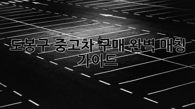 도봉구 중고차 구매, 완벽 매칭 가이드!